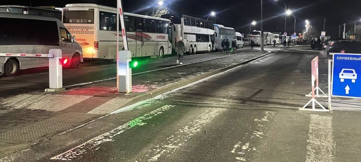 Очередь на выезде из Беларуси в Польшу в январе 2025 года. Фото из приграничного чата
