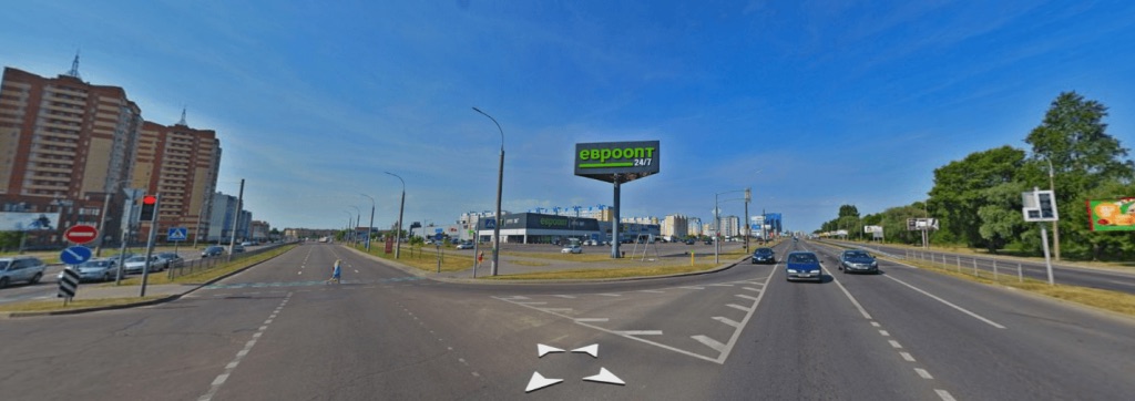 Дорога к «Евроопту» на Варшавском шоссе в Бресте.