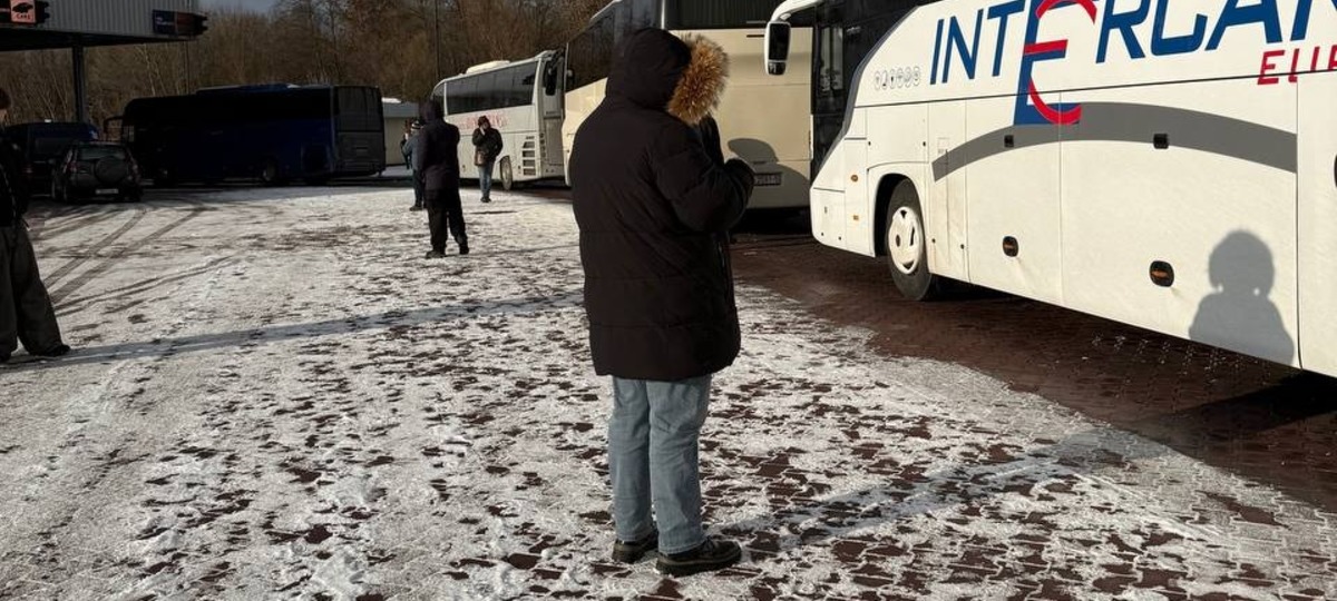 Автобусы на границе Беларуси с Польшей в январе 2026 года. Фото из приграничного чата